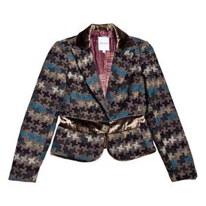 WALTER Luxury Wool Blend SILK Lined Business Casual Blazer Jacket Womens Size 8